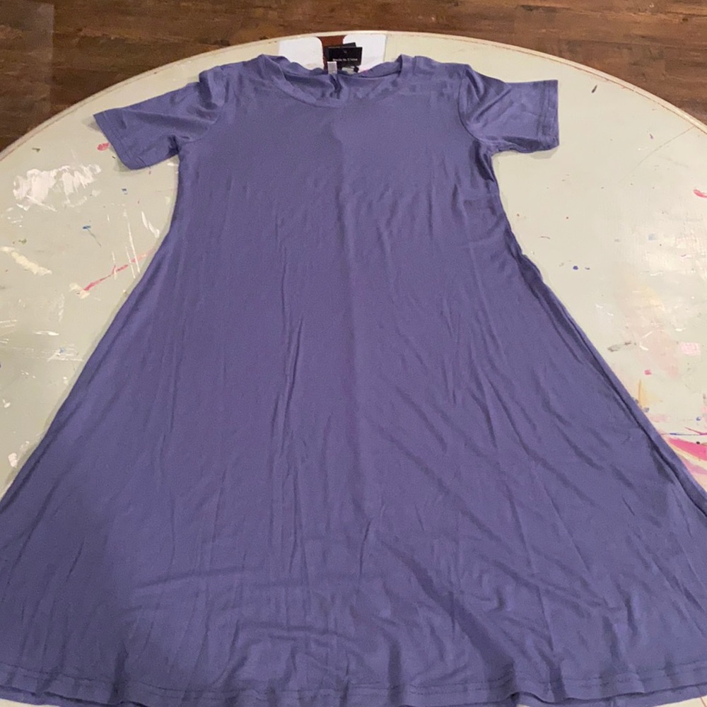 Blue-gray tshirt dress